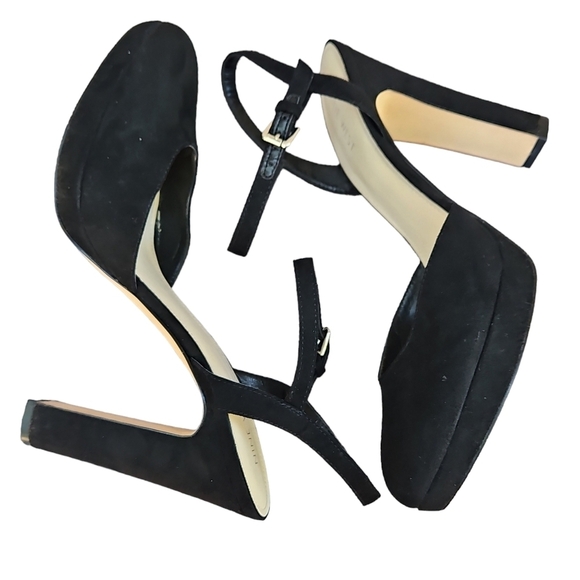 Nine West Black Suede Womens Shoe Heels Size 10 - Picture 6 of 11